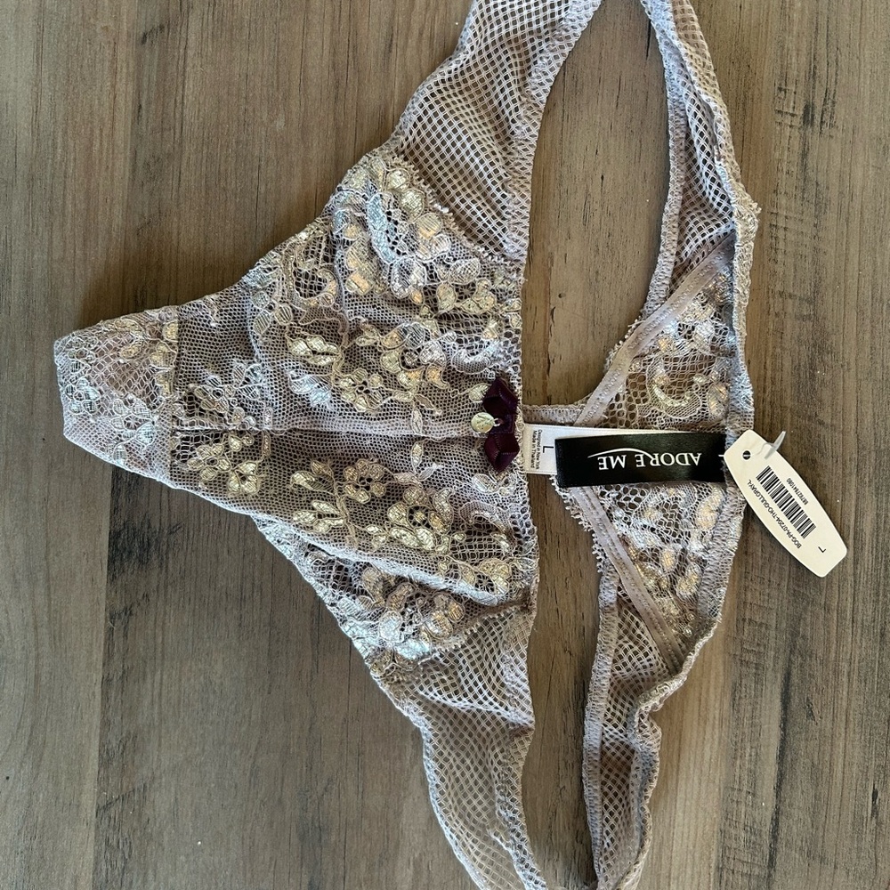 Adore Me Lace Thong in Silvery Violet